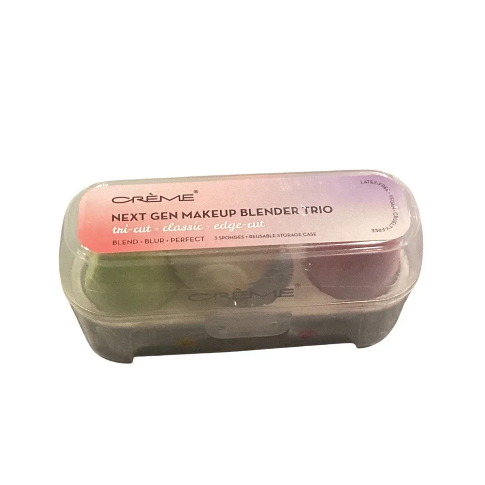 The Creme Shop Next Gen Makeup Blender Trio 3 Sponges Reusable Case New